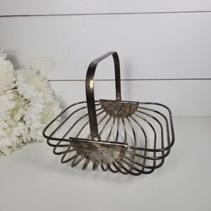 Vintage International Silver Plated Wire Basket w/ Handle | Art Deco Shabby Chic
